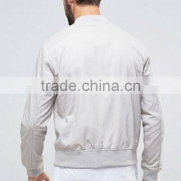 2017 Xinlan High Quality New Design Durable 100% Cotton White Rib Cuffs Running Casual Men Jumper Jacket photo-2