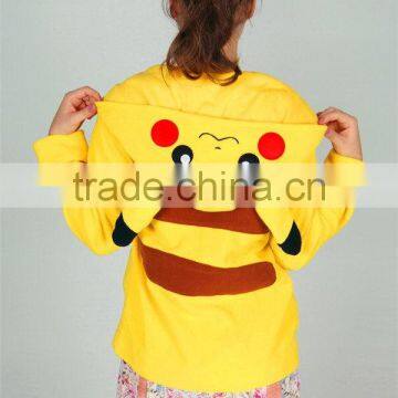 2017 Cheap Yellow Polar Fleece Animal Hoody Women Winter Bomber Jacket Wholesale photo-3