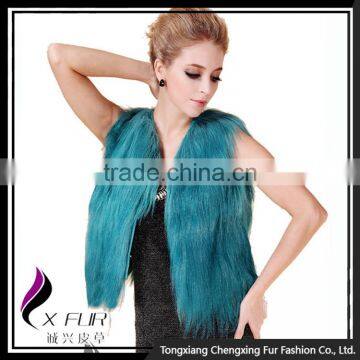 CX-G-B-199B Long Hair 2016 New Genuine Goat Fur Vest photo-2
