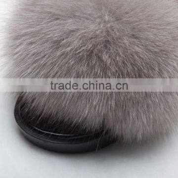 CX-A-70 Cheap Soft Women Wear Genuine Fox Fur Slides photo-4
