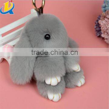 2016 New Style 18 cm Colorful Real Rabbit Pendant Keychain for Handbag photo-6