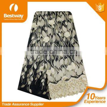 2015 Latest Bestway Lace Fabrics Embroidery Tulle Lace High Quality African French Lace for Fashion Party Dress photo-4