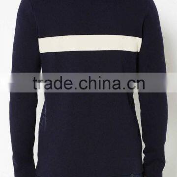 Excellent Navy Cashmere Pullover Wool Sweaters for Men photo-2