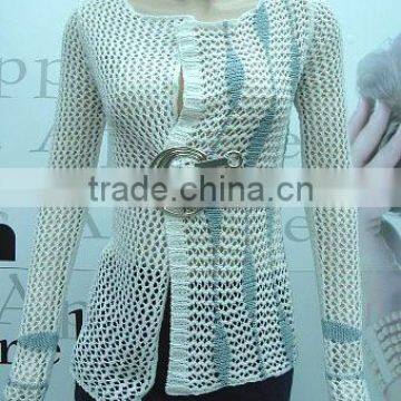 lady big buckle sweater