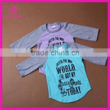 Words and Letters Prints Sassy Kids Long Sleeve Autumn Kids Top Hotsale Children T-shirt photo-3