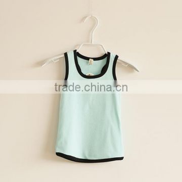 hot sale summer sleeveless kids girls tanks/high quality 100%cotton children t shirt