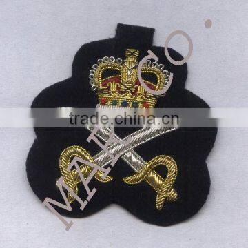 Hand Embroidery Crown & Sabres Badge
