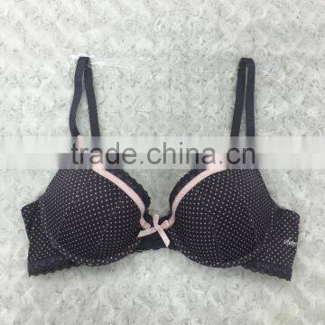 Popular design fancy dot printed ladies sexy bra young underwear