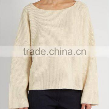 Fashion 2017 Ladies Plain Blank Crew Neck Long Sleeve Pullover Designs Cardigan Cashmere Sweater Woman photo-2