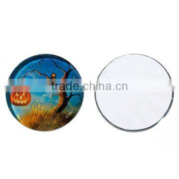 Glass Dome Seals Cabochons Round Flatback Multicolor Halloween Pumpkin Tree Pattern Transparent 20mm Dia photo-3