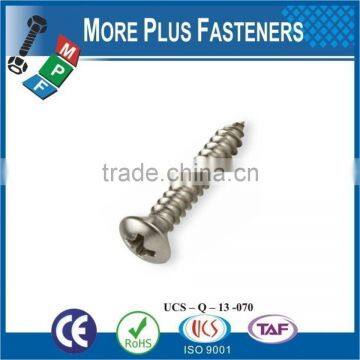 Made in Taiwan Phillips Recessed Oval Countersunk Head Tapping Screw Phillips DIN 7983 C H Stainless Steel A2 photo-3