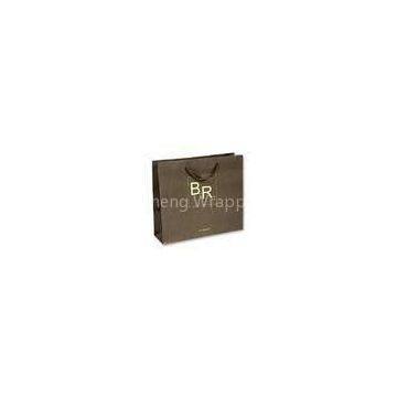 200gms Luxury Brown Clothing Customized Paper Bag With Ribbon Handle For Package