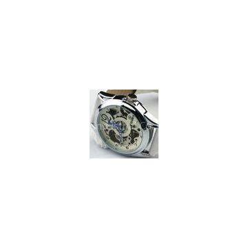 38mm Case Stainless Steel Ladies Automatic Watch With PU Leather Band