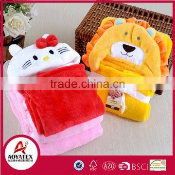comfortable new born coral fleece baby blanket 3d baby cloak blanket