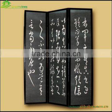 Colorful Elegant Folding Waterproof Canvas Screen Bamboo Folding Screen Sliding Doors Interior Room Divider GVLB03 photo-2