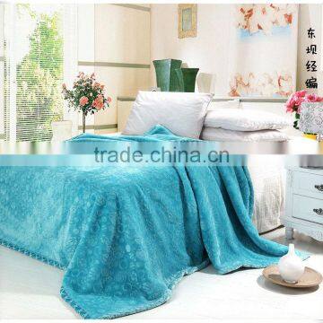 beautiful blue embossed flannel blanket