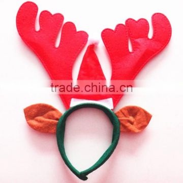 Christmas Deer Ears Headband With Fur And Bells