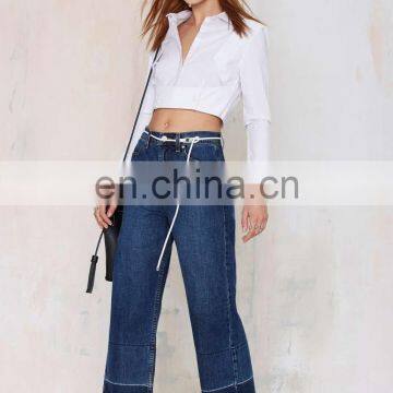 Latest Lady Blouse & Top Long Sleeve Cotton Fabric Women Blouse Top photo-5