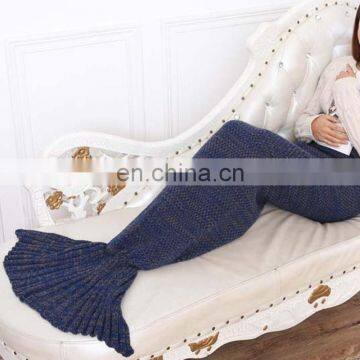 Navy wholesale mermaid tail blanket crochet mermaid blanket for leisure