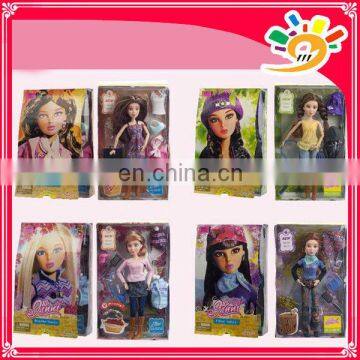 Popular plastic fashion girl dolls,4style girl with most stylish Dress