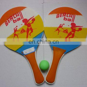 Classic Beach Tennis Wooden Paddle Game Set With 2 Balls, 2 Thick Water Resistant Wooden Rackets, 1 Reusable Net Bag photo-5