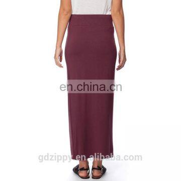 Wine Color Fashion Cotton Long Skirt For Women photo-4