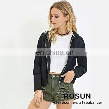 Zip-Up Paneled Hoodie Winter Women Jacket from Rosun China