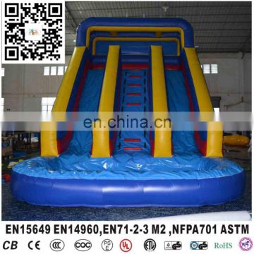 Hot design! Blue inflatable bounce water slide with pool for sales