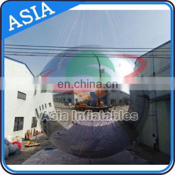 8m Giant Sliver Mirror Ball Inflatables Reflective Chrome Balloon / Stage Decoration Ball For Event Show