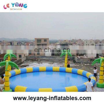 Round Adult Size Inflatable Swimming Pool With Palm