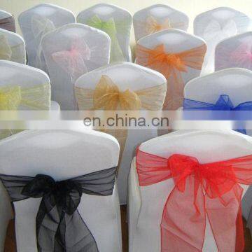 100% polyeste colorful organza banquet chair sash cover for wedding decoration