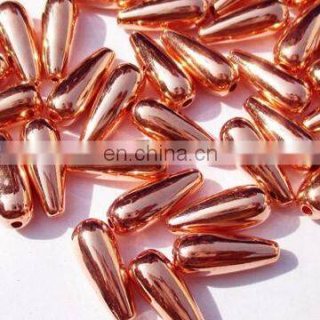 Metallic Plated Acrylic Beads, Copper Coated, size 5x13mm