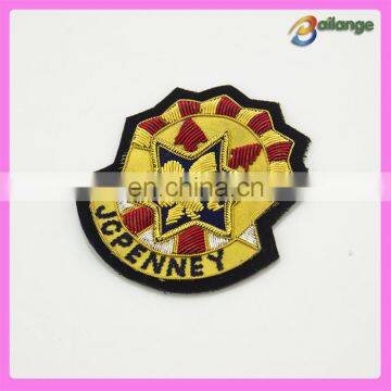 fashion bullion wire garment military embroidery patches badge for blazer