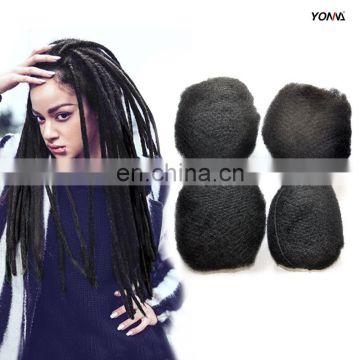 Factory wholesale 4pcs lot tight afro kinky bulk hair 100% human hair for dreadlocks