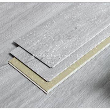 SPC floor plastic flooring sheet tiles slotted click lock 4.0mm thickness 0.7mm wear layer