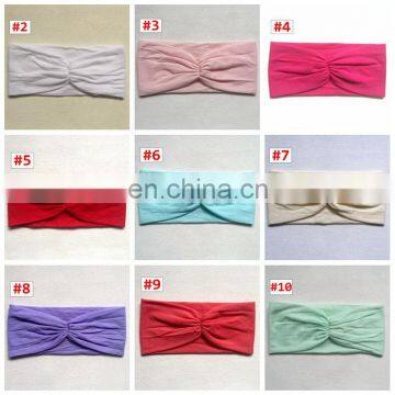 Girl Solid Nylon Headband Kids Concise Handmade Headwear 10colors photo-2
