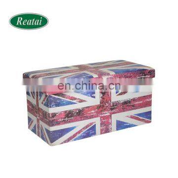 Reatai Hot promotion flag halyard union jack storage ottoman for foot rest ottoman bench