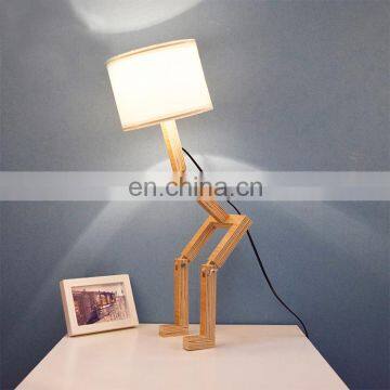 Flexible Desk Light Fabric Wooden Table Lamp Elegant Household Living Room for Reading Book Study Room photo-3