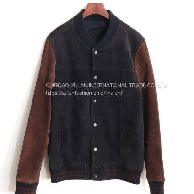 FACTORY NEW ARRIVAL FASHION MEN'S GENUINE SUEDE LEATHER BASEBALL JACKET 2021/AW