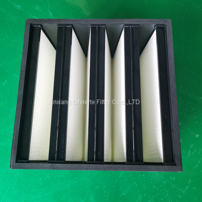 HEPA F13 Air Filter 4V V-Shape Type Air Filter With Plastic Frame and Fiberglass Medium photo-2
