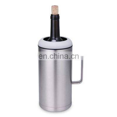 Hot-selling Vacuum Insulated Stainless Steel Double Wall 16oz Slim Can Cooler with handle