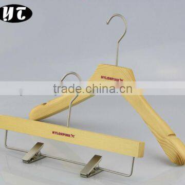 HA923 natural wooden clothes hanger for tops pants