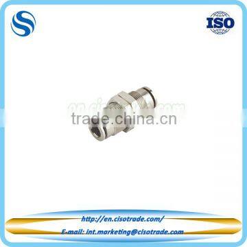 Metal one-touch pneumatic fitting, Bulkhead union and female air tube fitting