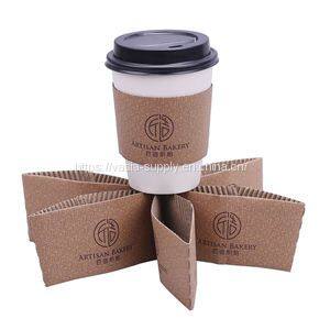 China disposable custom disposable coffee cup sleeves coffee shop disposable paper cup sleeves
