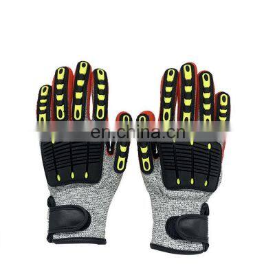 A5 Cut Resistant TPR Safety Gloves With Sandy Nitrile Coated Impact And Activity Gloves For Fork Lift Operation Truck Driving