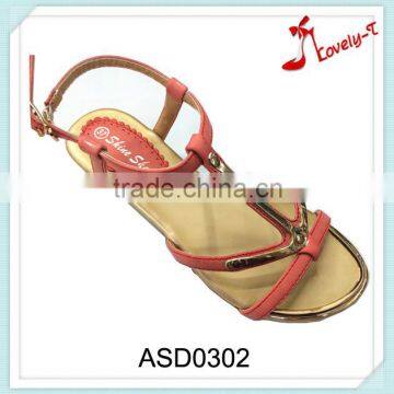 Beautiful design fashion stylish strap flat summer sandals 2016 for women