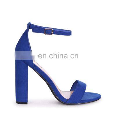 Elegant good quality design women block high heel ankle strap open toe sandal shoes