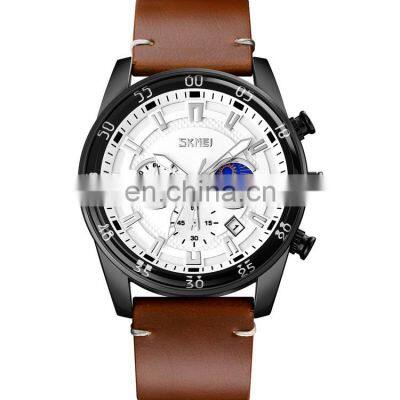 Wholesalers Skmei 9249 Custom Logo Watch For Men Luxury Leather Quartz Watches