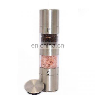 Stainless Steel With Adjustable Ceramic Grinding Mechanism Clear Acrylic Body Salt And Pepper Grinder photo-3