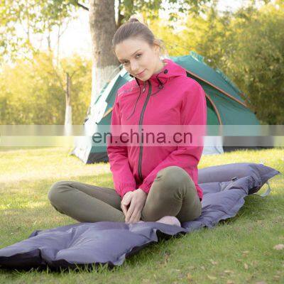 Factory Supply Outdoor Inflatable Light Blue Sleeping Mattress Camping Sleeping Pad photo-2